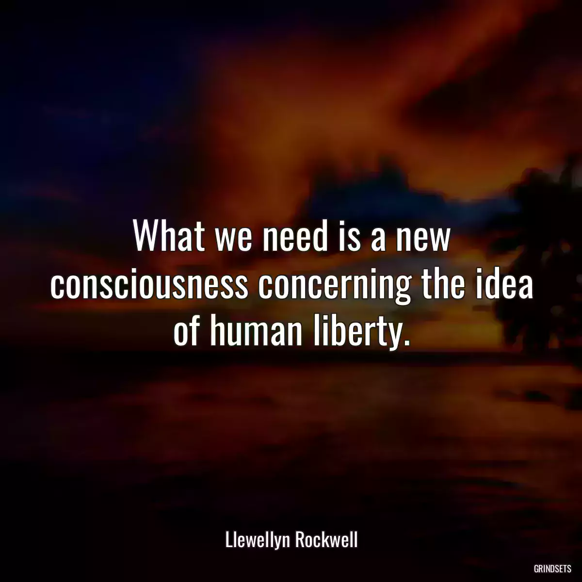 What we need is a new consciousness concerning the idea of human liberty.