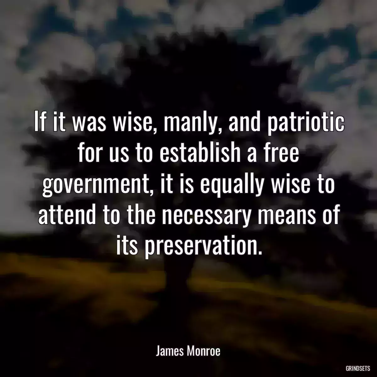 If it was wise, manly, and patriotic for us to establish a free government, it is equally wise to attend to the necessary means of its preservation.