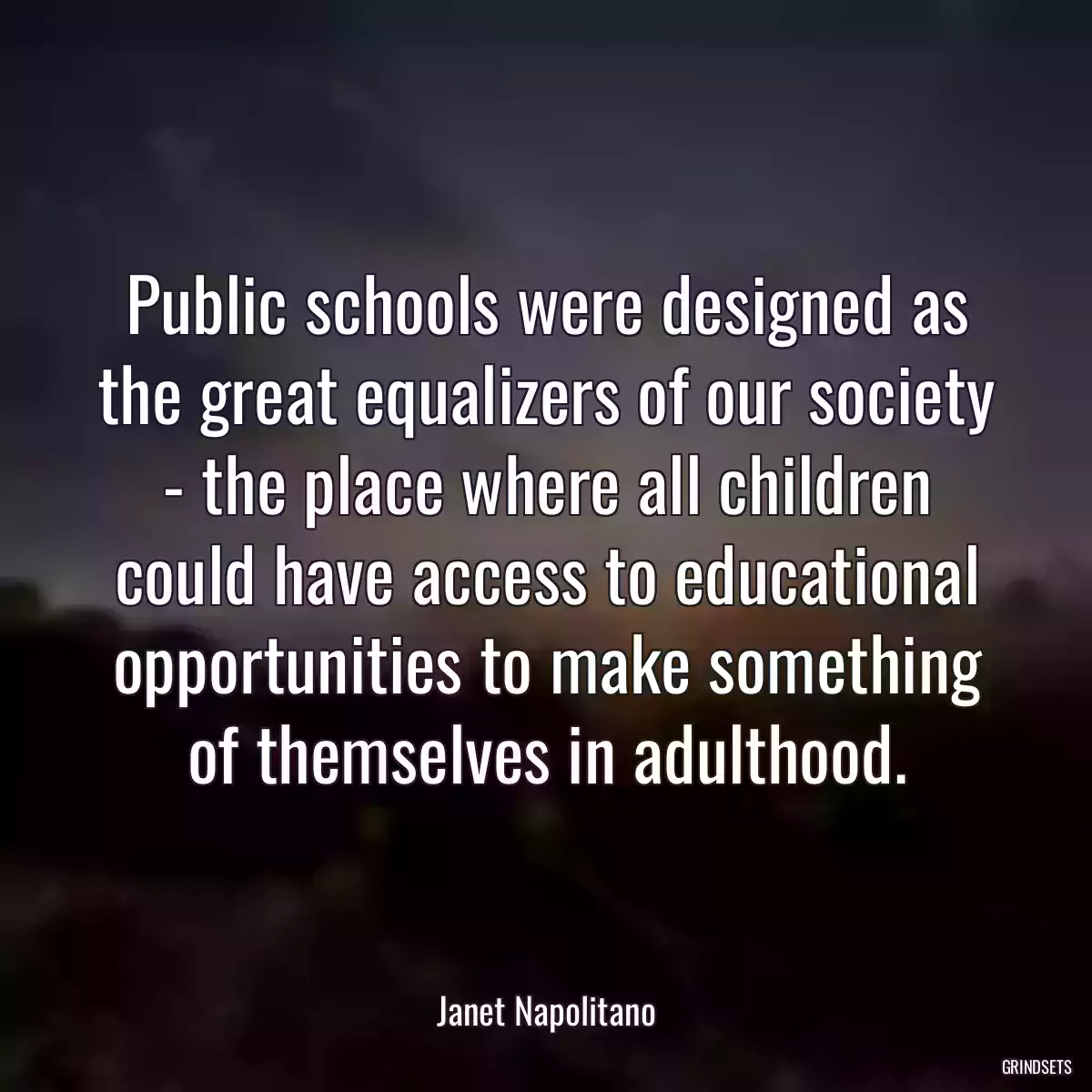 Public schools were designed as the great equalizers of our society - the place where all children could have access to educational opportunities to make something of themselves in adulthood.