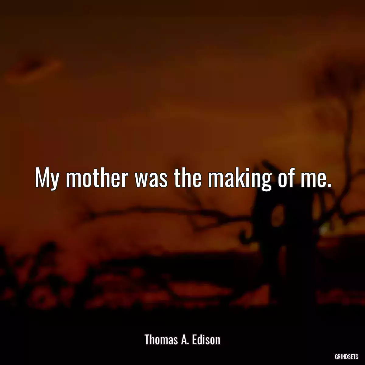 My mother was the making of me.