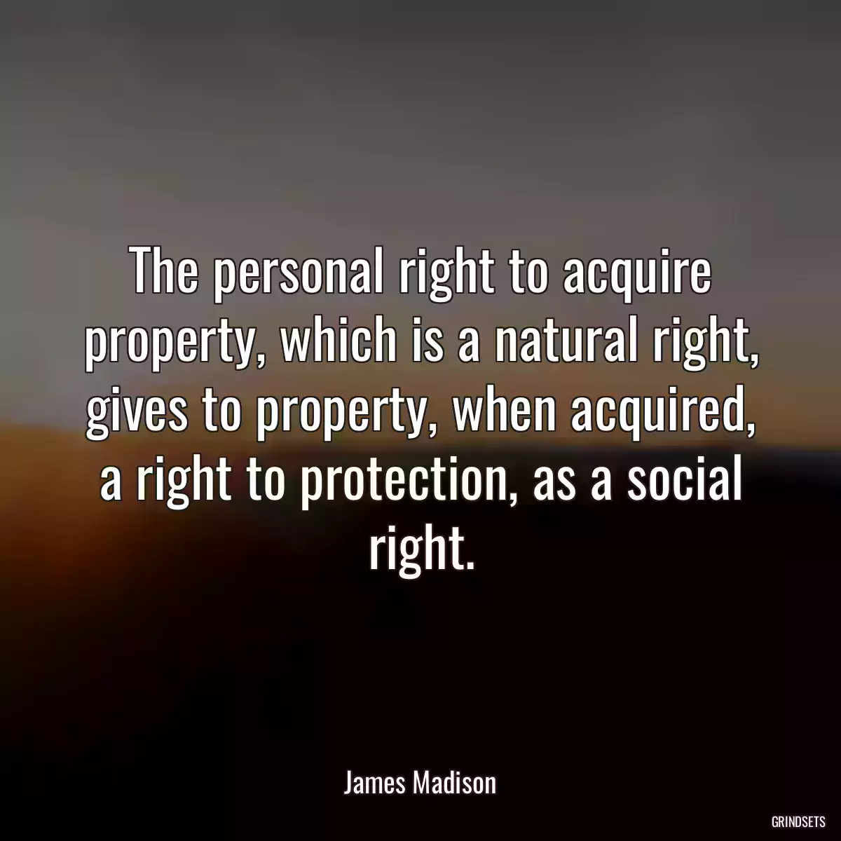 The personal right to acquire property, which is a natural right, gives to property, when acquired, a right to protection, as a social right.