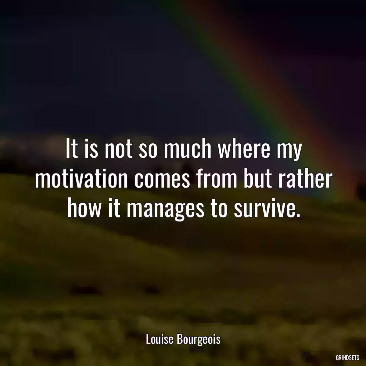 It is not so much where my motivation comes from but rather how it manages to survive.