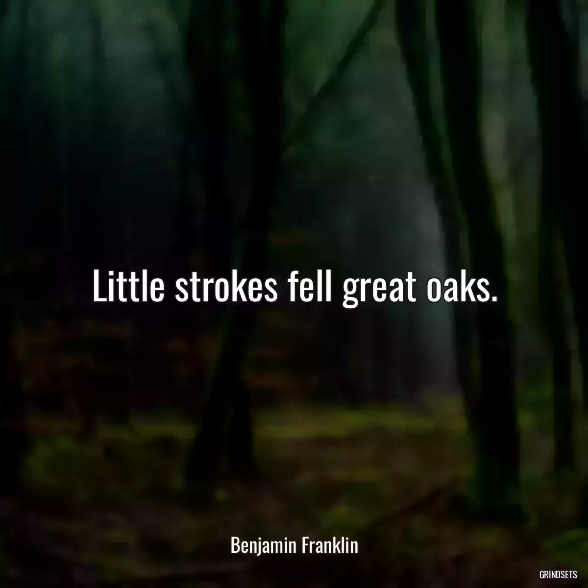 Little strokes fell great oaks.