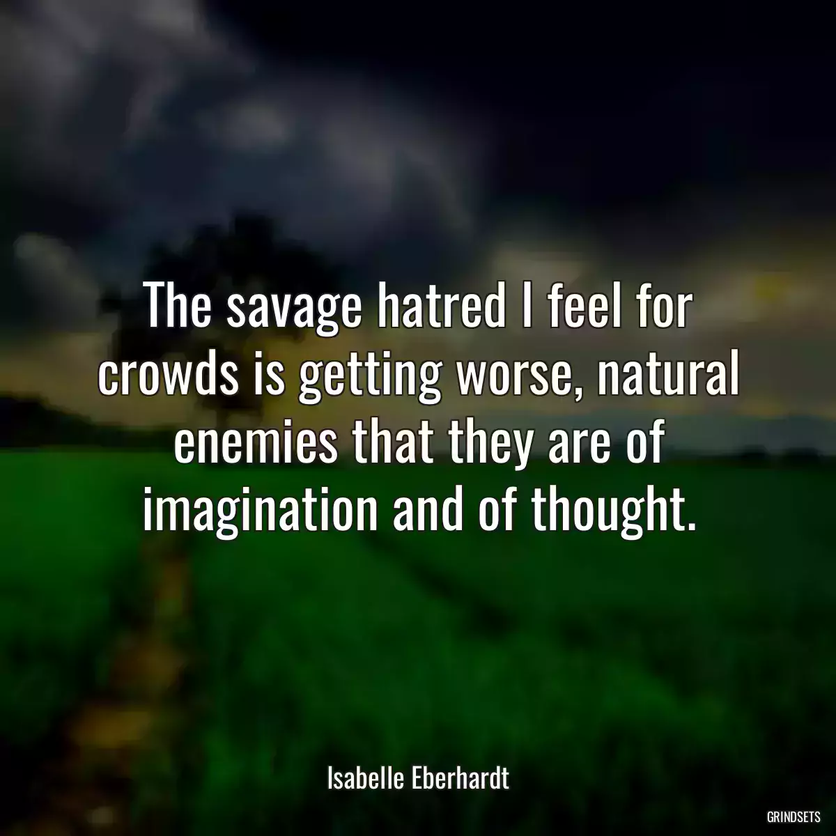 The savage hatred I feel for crowds is getting worse, natural enemies that they are of imagination and of thought.