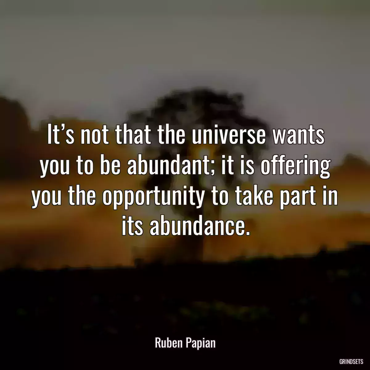 It’s not that the universe wants you to be abundant; it is offering you the opportunity to take part in its abundance.