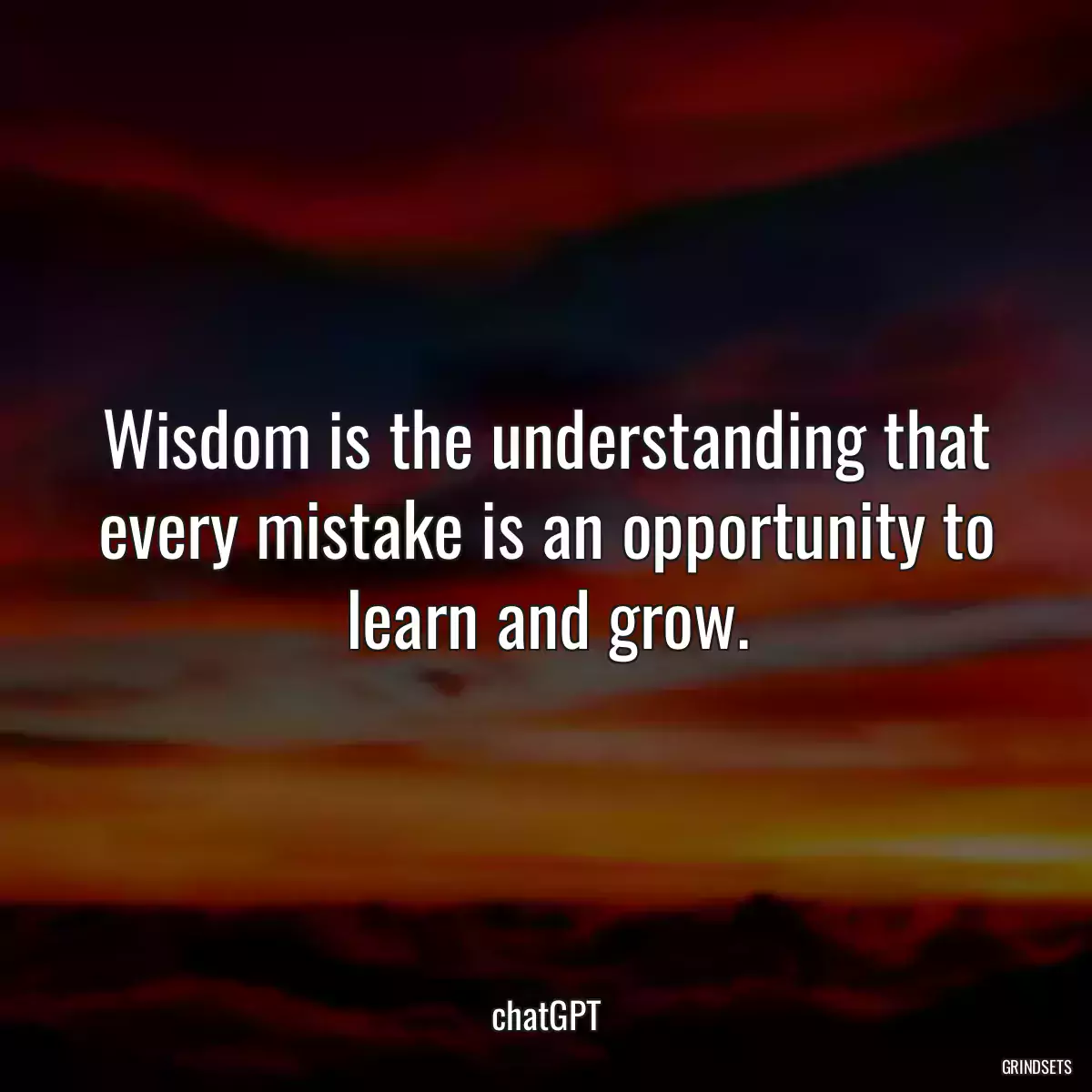 Wisdom is the understanding that every mistake is an opportunity to learn and grow.