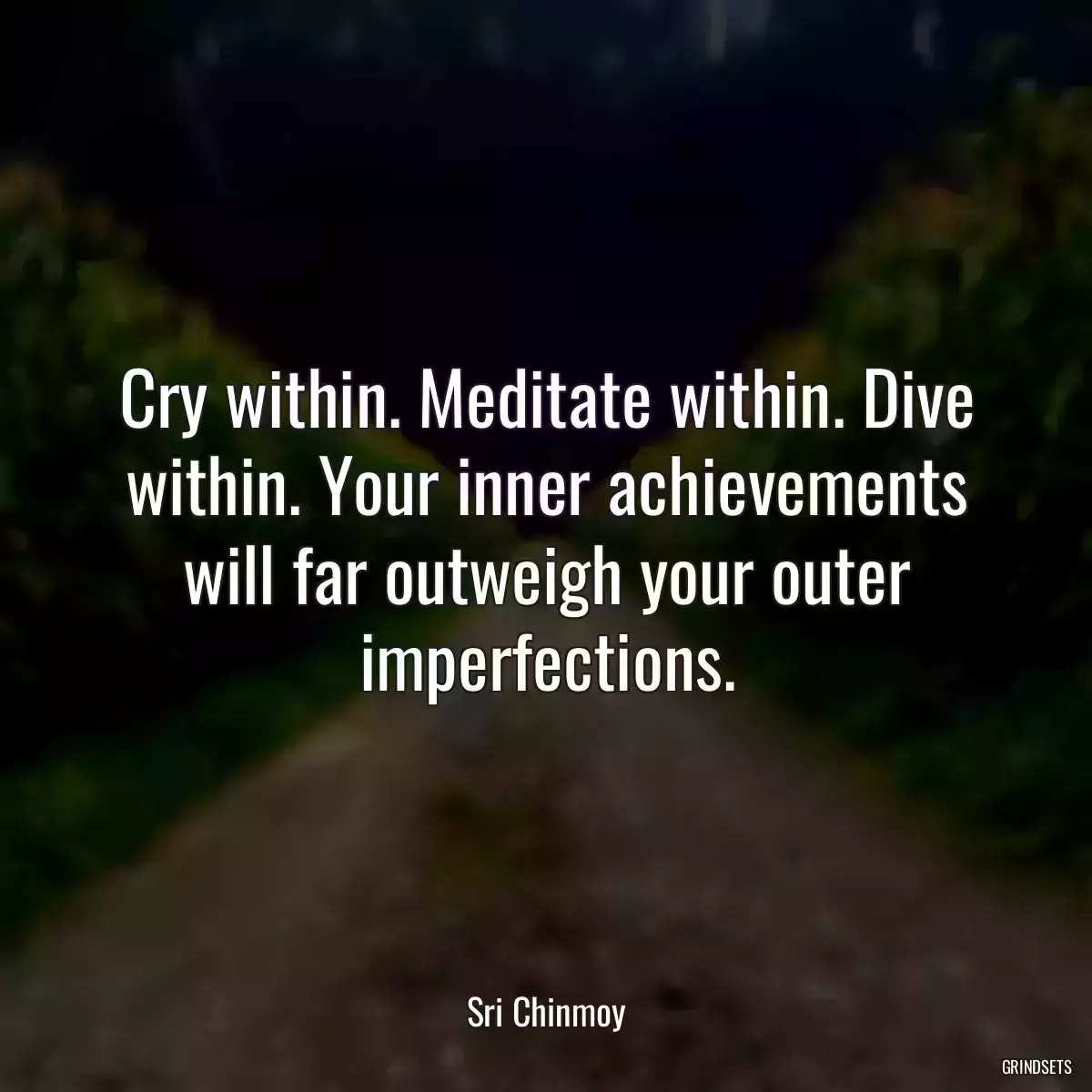 Cry within. Meditate within. Dive within. Your inner achievements will far outweigh your outer imperfections.