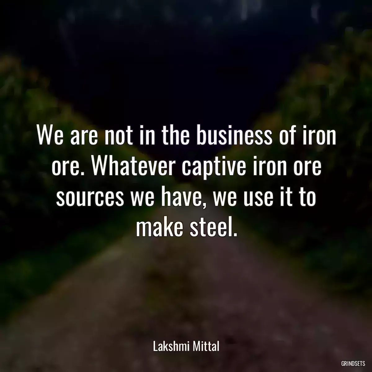 We are not in the business of iron ore. Whatever captive iron ore sources we have, we use it to make steel.