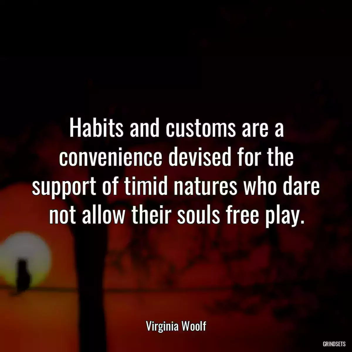 Habits and customs are a convenience devised for the support of timid natures who dare not allow their souls free play.