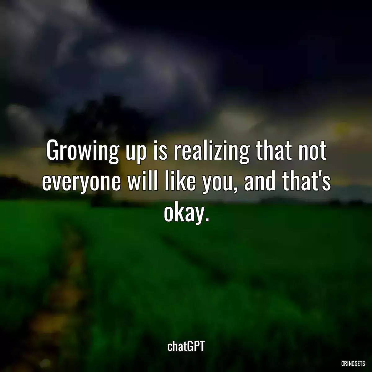 Growing up is realizing that not everyone will like you, and that\'s okay.