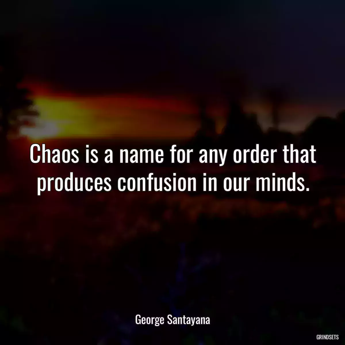 Chaos is a name for any order that produces confusion in our minds.