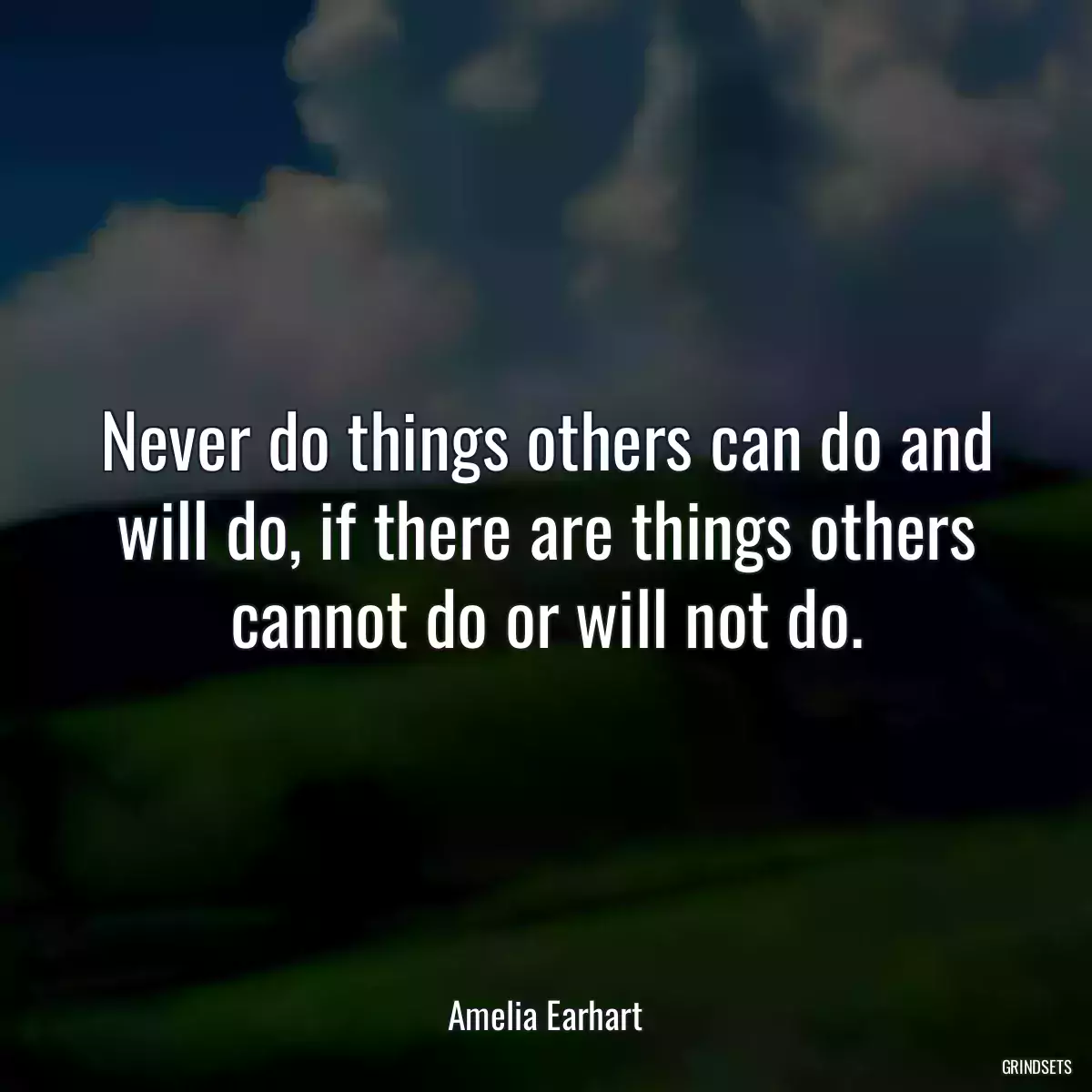 Never do things others can do and will do, if there are things others cannot do or will not do.