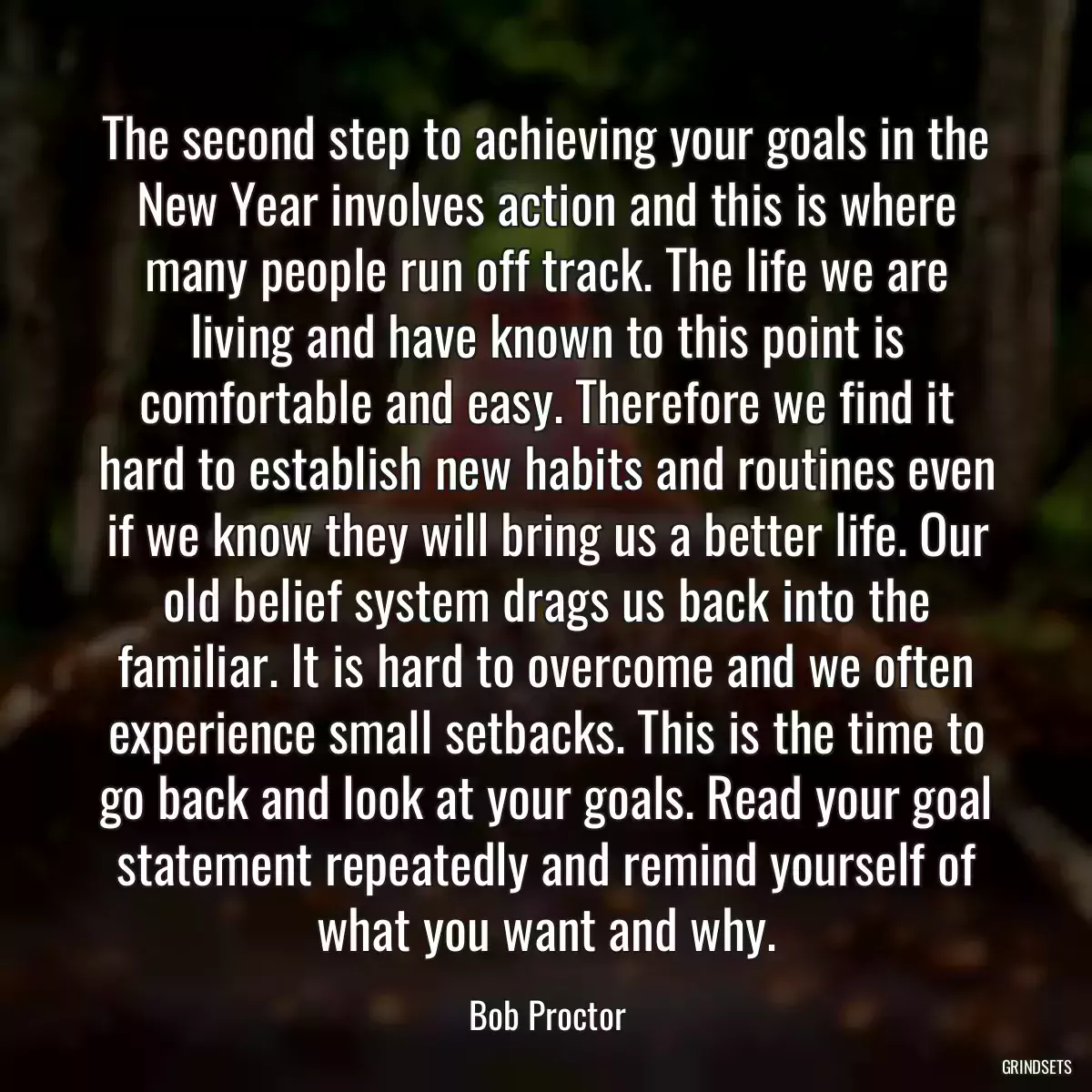 The second step to achieving your goals in the New Year involves action and this is where many people run off track. The life we are living and have known to this point is comfortable and easy. Therefore we find it hard to establish new habits and routines even if we know they will bring us a better life. Our old belief system drags us back into the familiar. It is hard to overcome and we often experience small setbacks. This is the time to go back and look at your goals. Read your goal statement repeatedly and remind yourself of what you want and why.