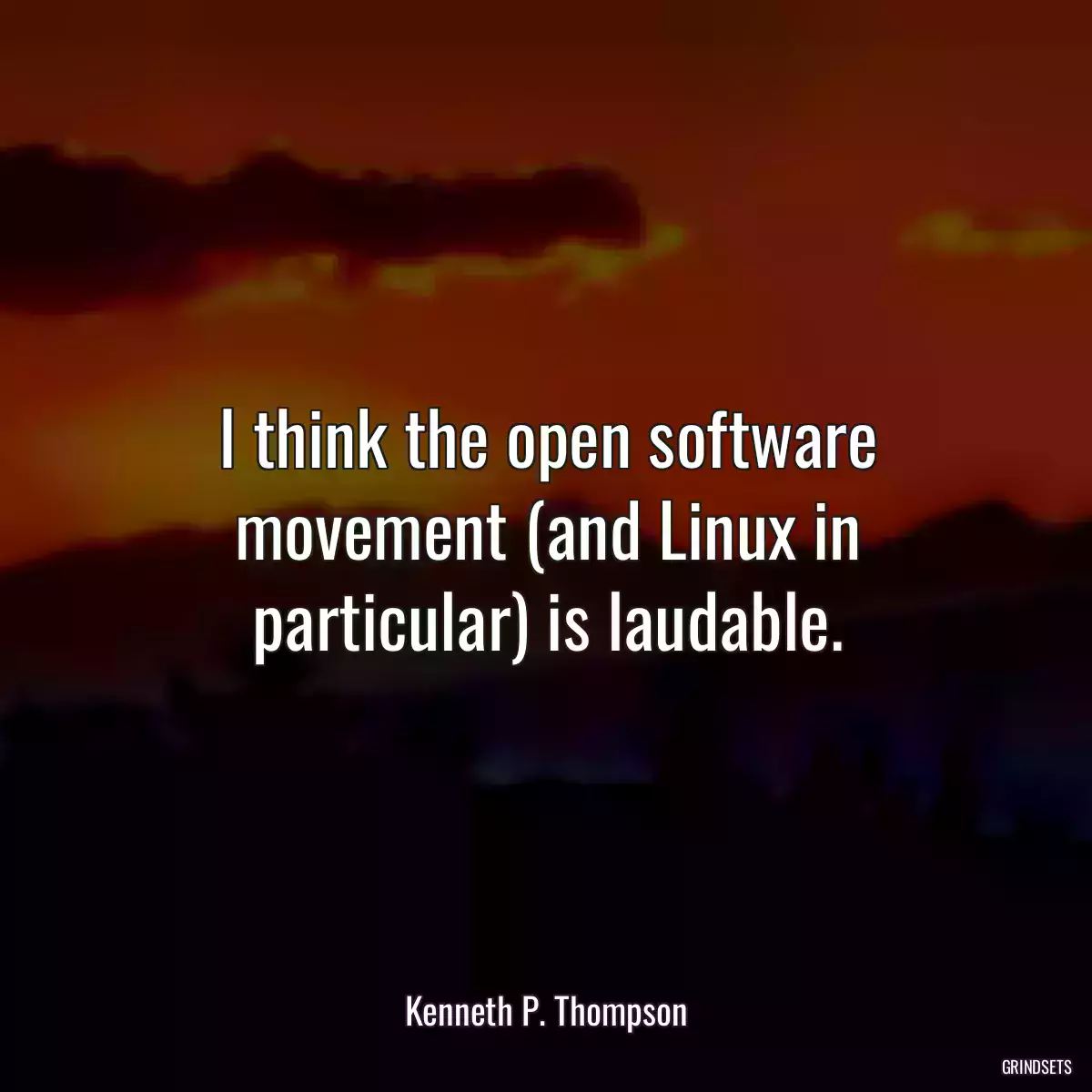 I think the open software movement (and Linux in particular) is laudable.