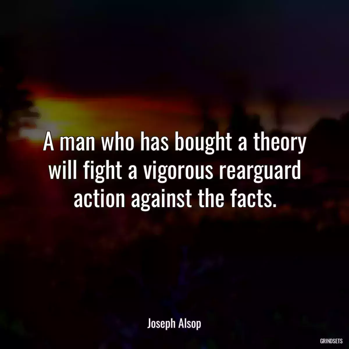 A man who has bought a theory will fight a vigorous rearguard action against the facts.