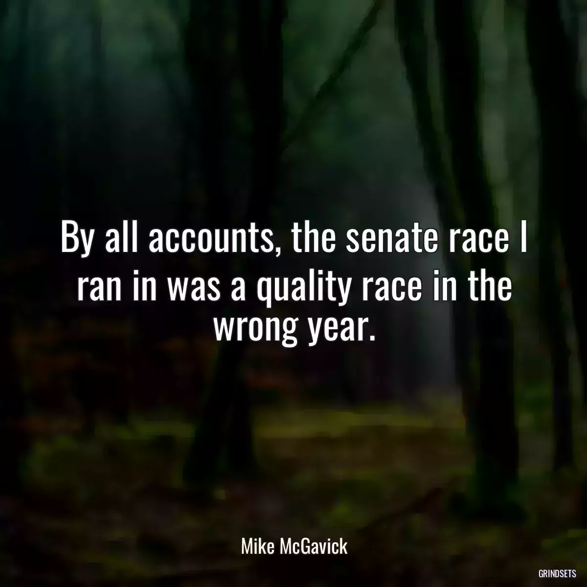 By all accounts, the senate race I ran in was a quality race in the wrong year.