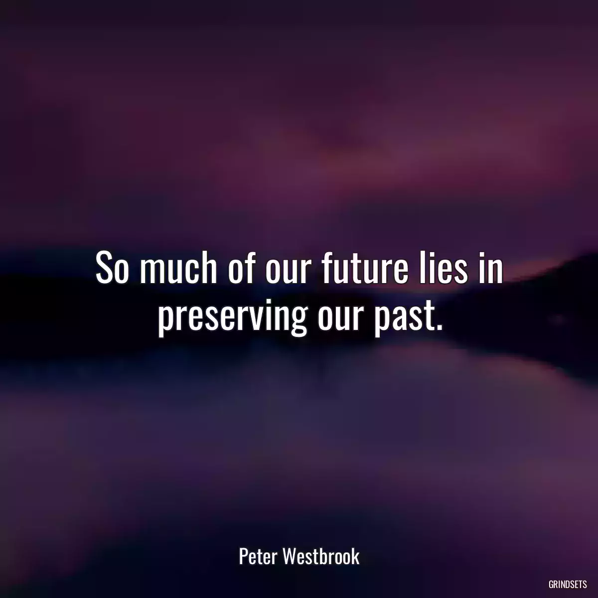 So much of our future lies in preserving our past.