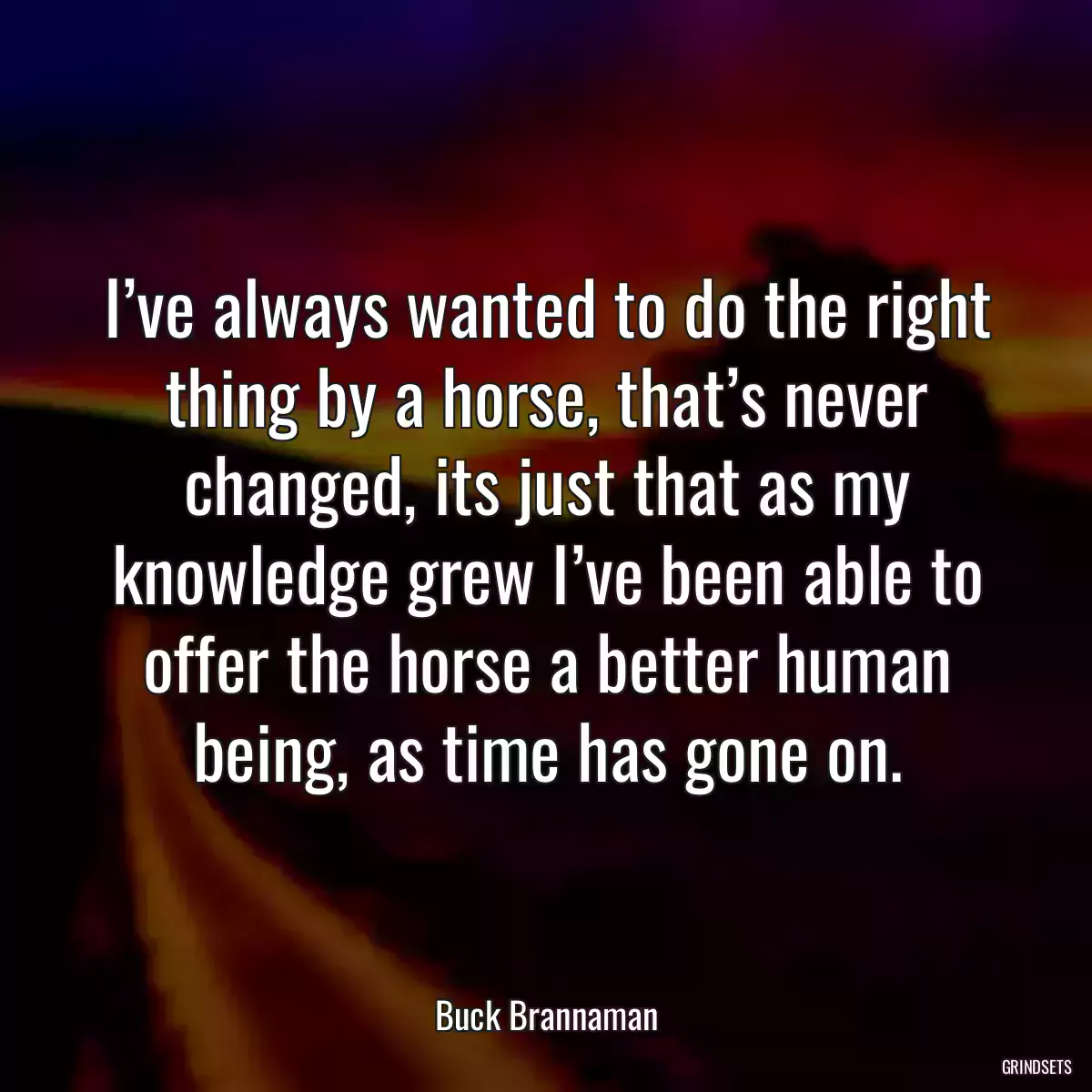 I’ve always wanted to do the right thing by a horse, that’s never changed, its just that as my knowledge grew I’ve been able to offer the horse a better human being, as time has gone on.