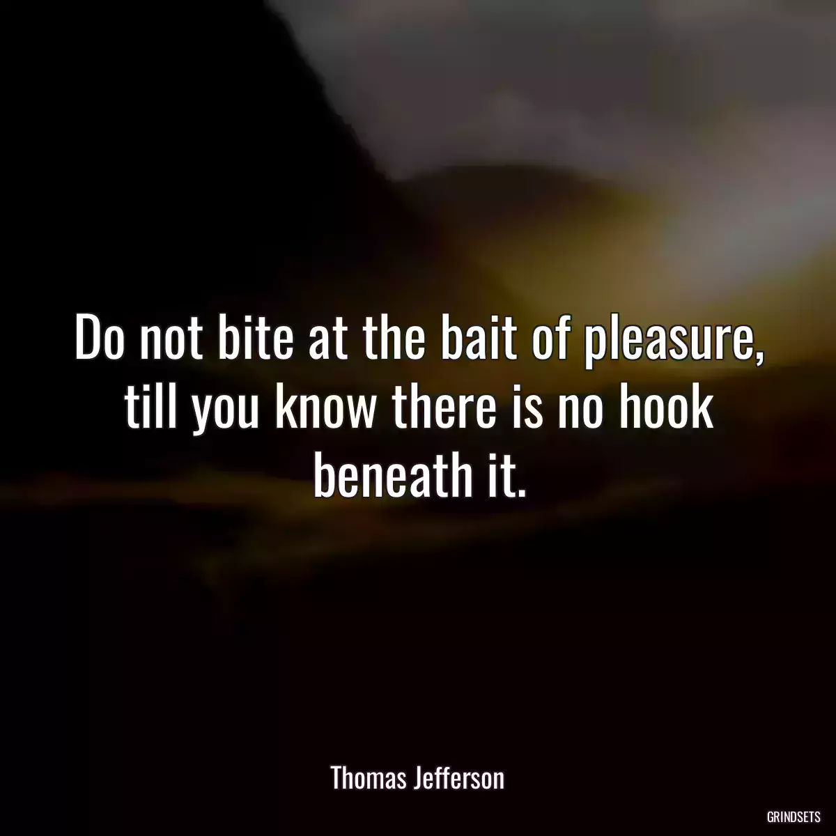 Do not bite at the bait of pleasure, till you know there is no hook beneath it.