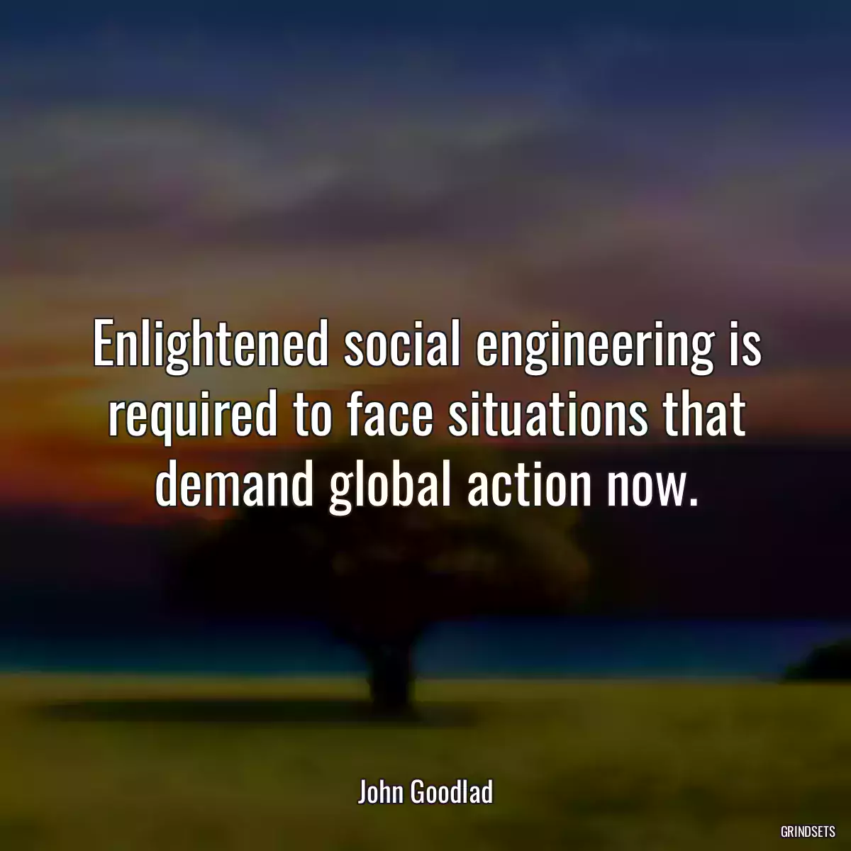 Enlightened social engineering is required to face situations that demand global action now.