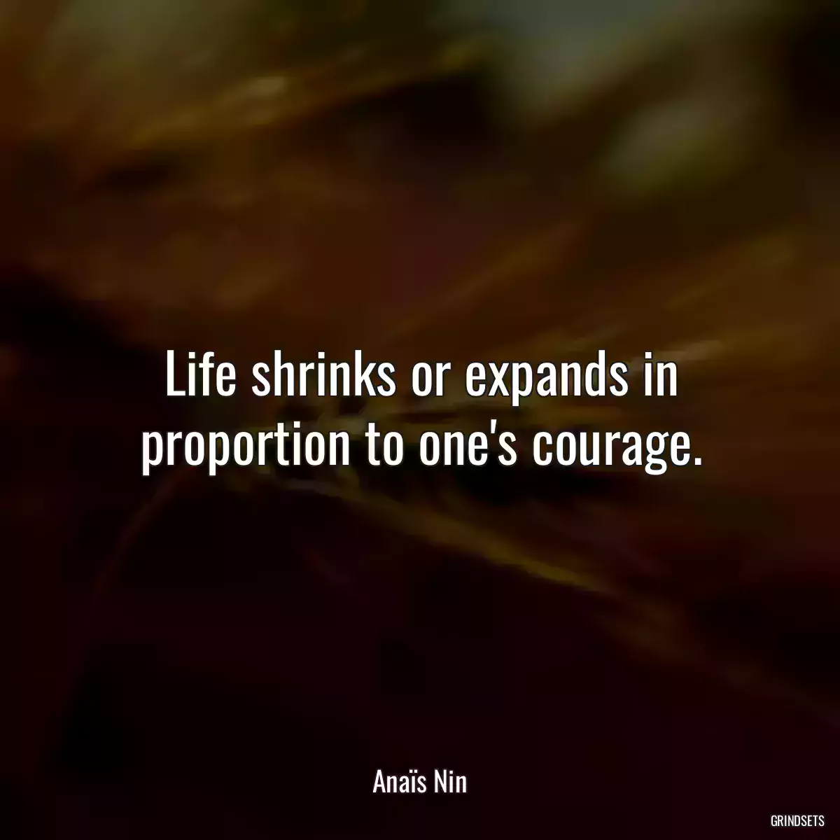 Life shrinks or expands in proportion to one\'s courage.