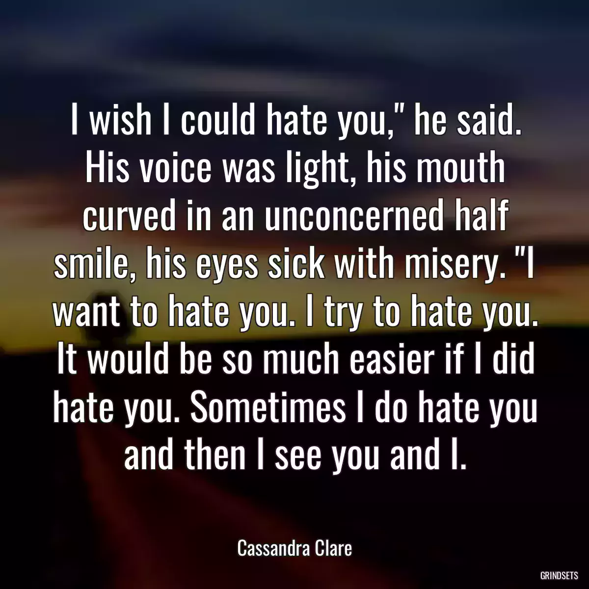 I wish I could hate you,\