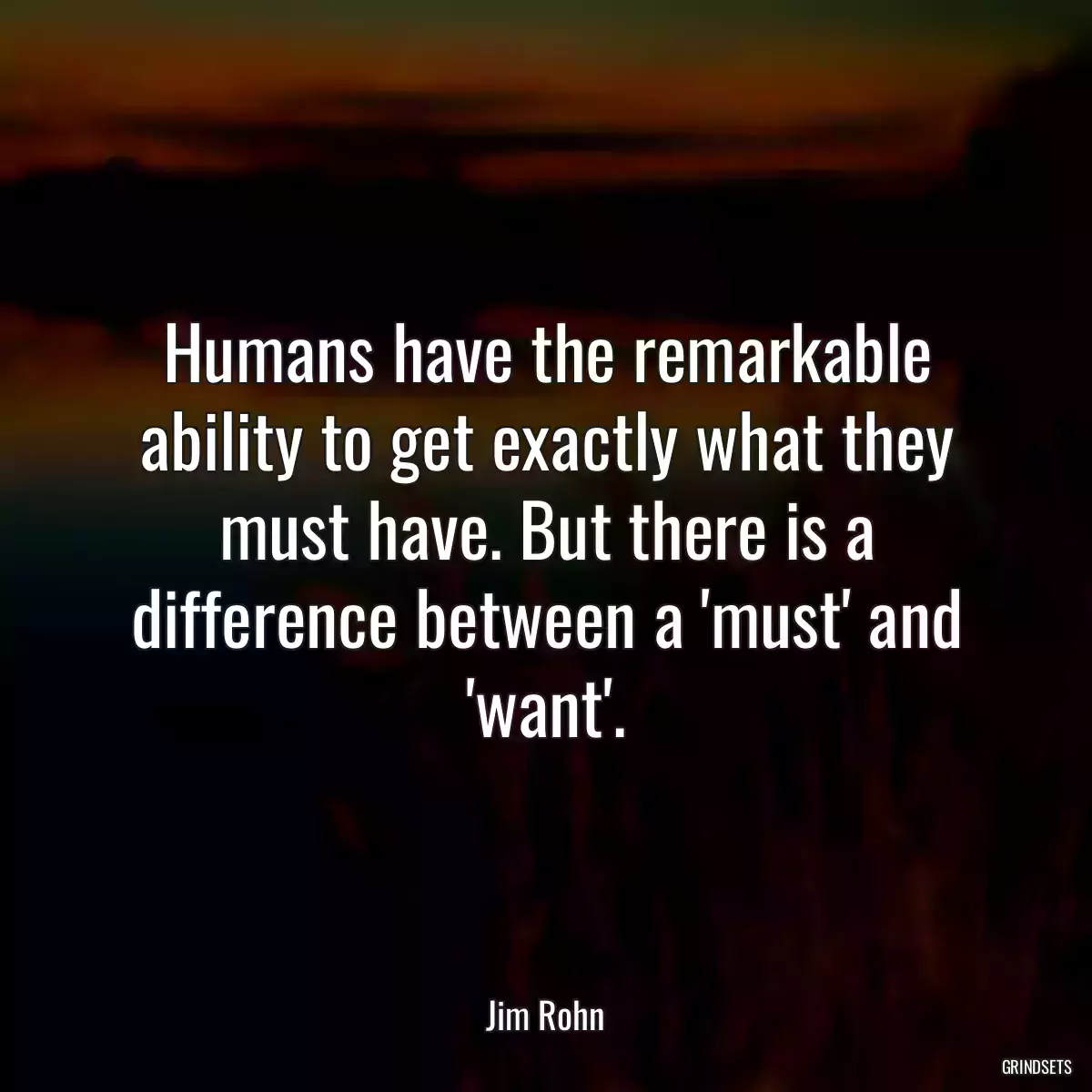 Humans have the remarkable ability to get exactly what they must have. But there is a difference between a \'must\' and \'want\'.