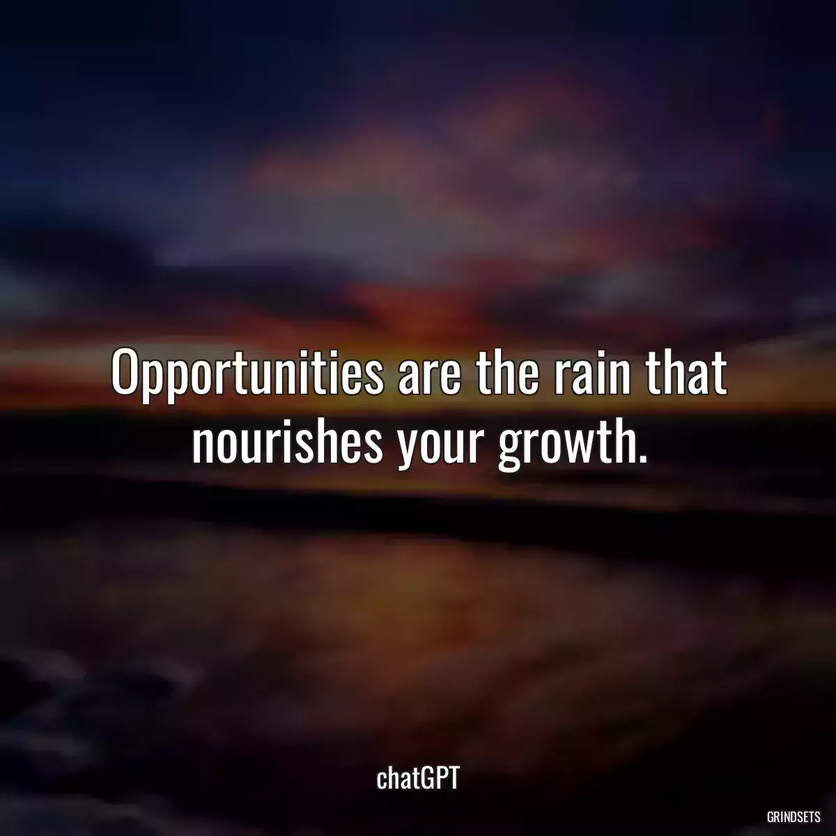 Opportunities are the rain that nourishes your growth.