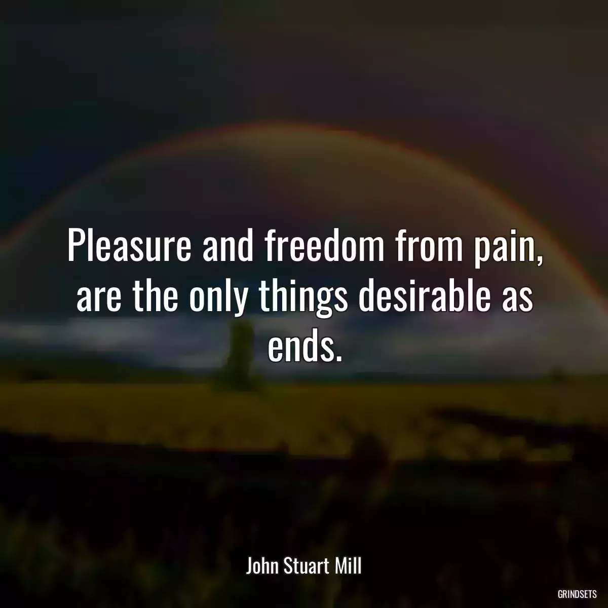 Pleasure and freedom from pain, are the only things desirable as ends.