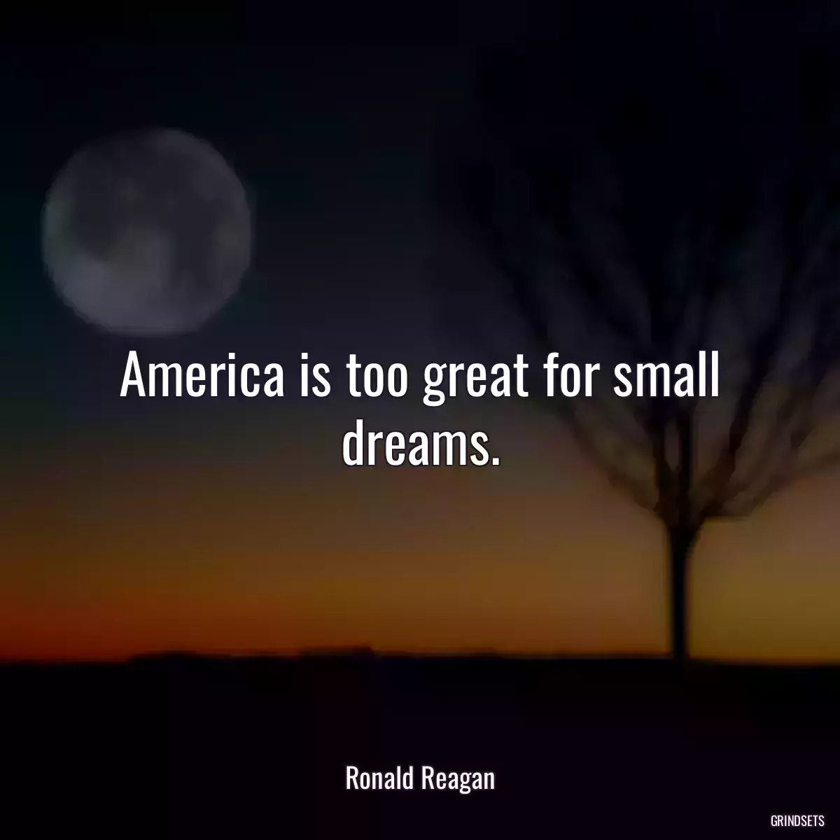 America is too great for small dreams.