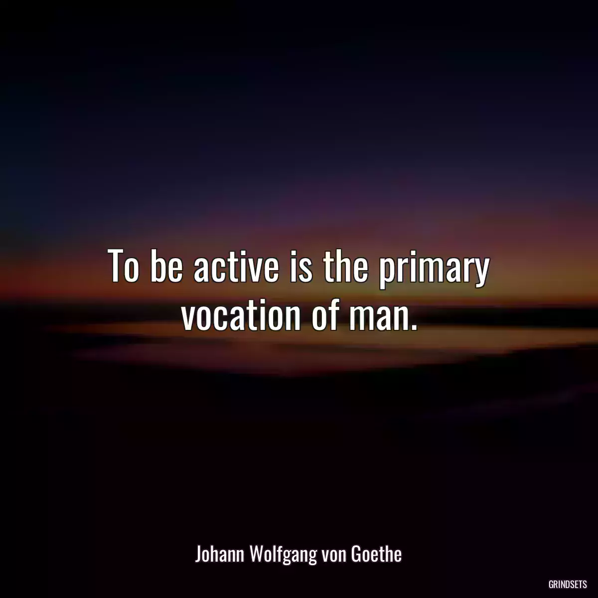 To be active is the primary vocation of man.