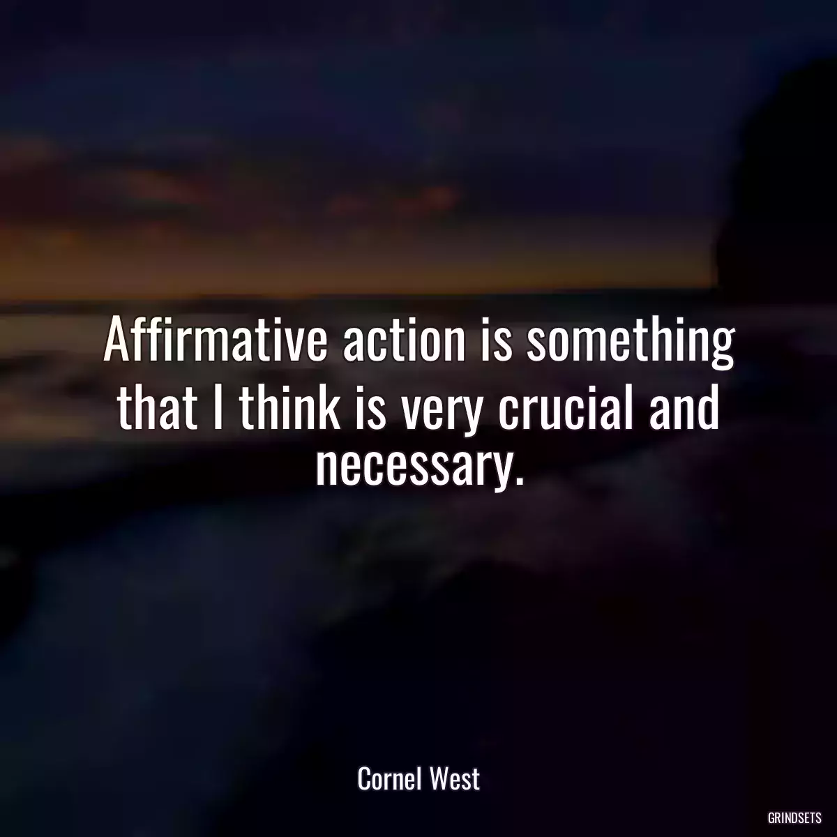 Affirmative action is something that I think is very crucial and necessary.