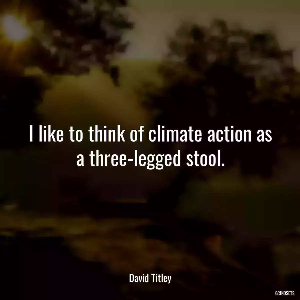 I like to think of climate action as a three-legged stool.