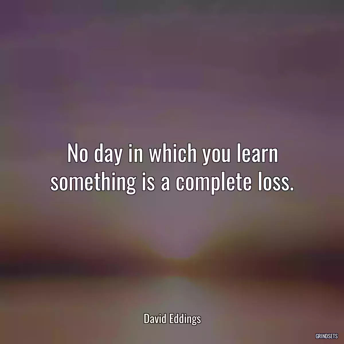 No day in which you learn something is a complete loss.