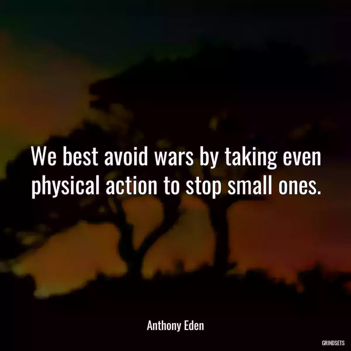 We best avoid wars by taking even physical action to stop small ones.