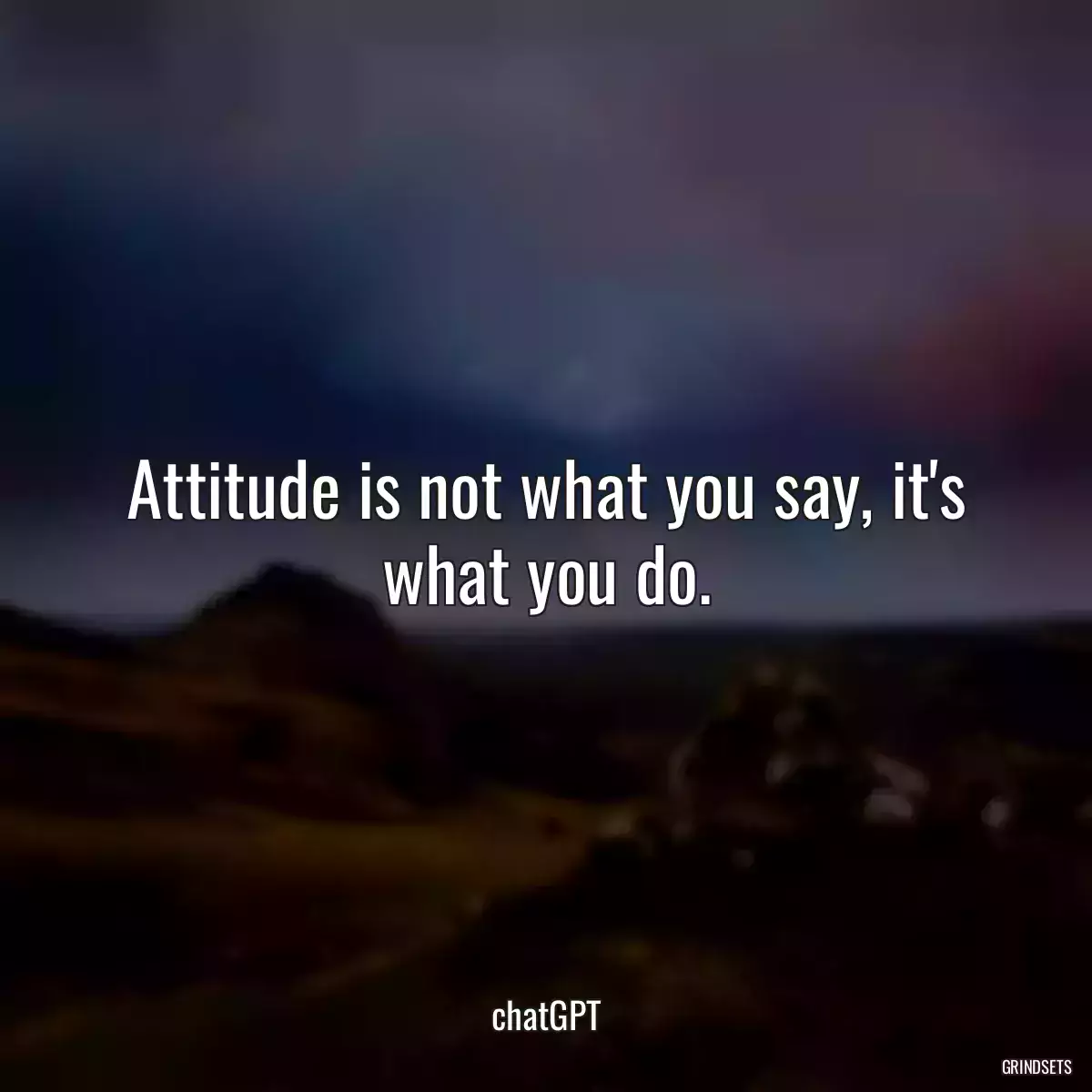 Attitude is not what you say, it\'s what you do.