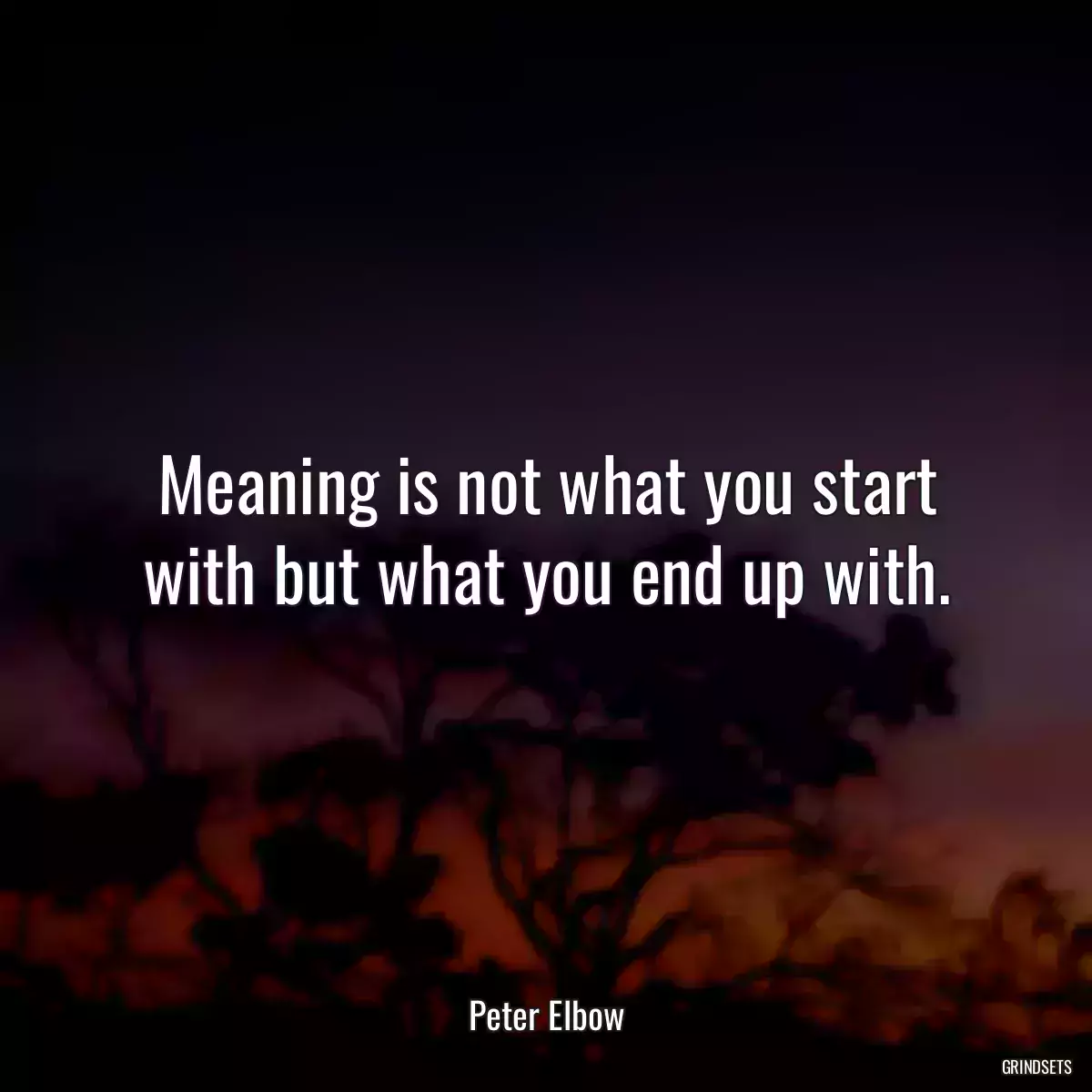 Meaning is not what you start with but what you end up with.