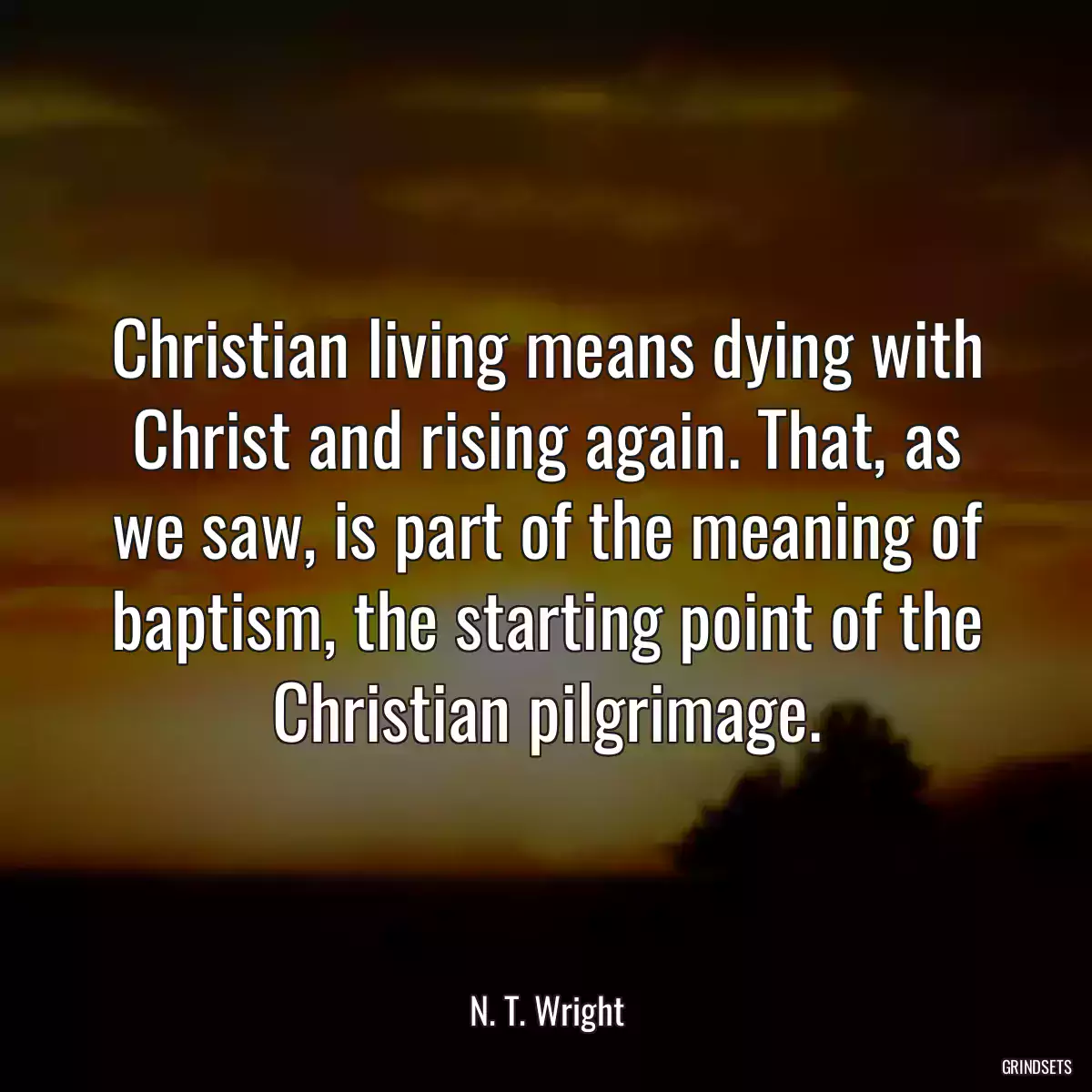 Christian living means dying with Christ and rising again. That, as we saw, is part of the meaning of baptism, the starting point of the Christian pilgrimage.