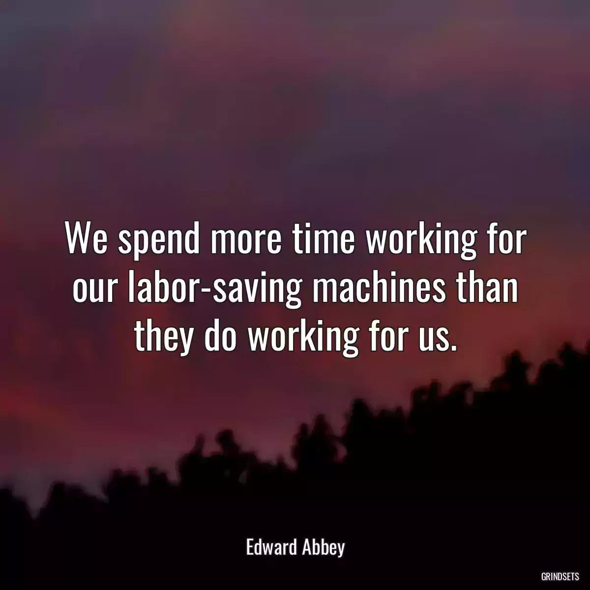 We spend more time working for our labor-saving machines than they do working for us.