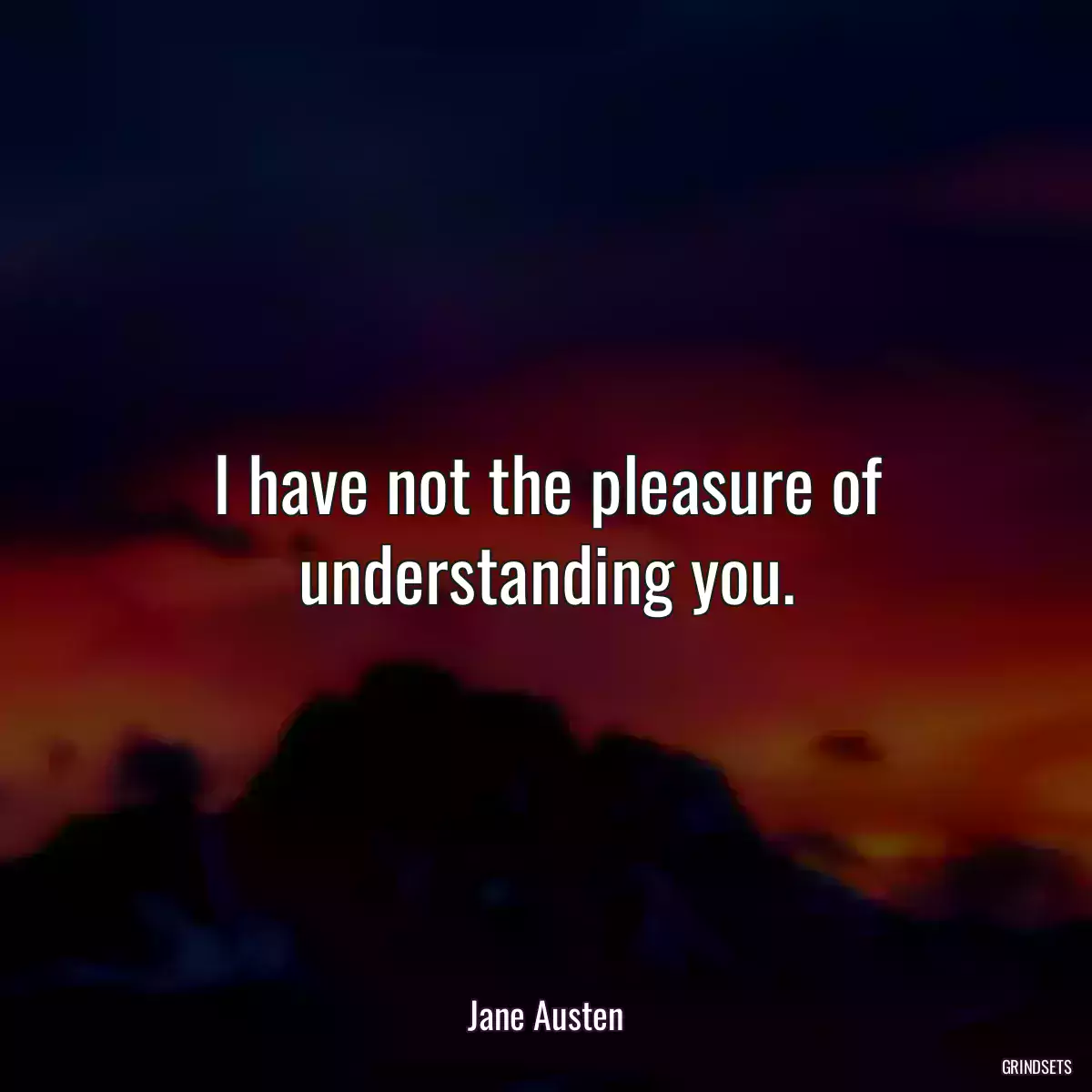 I have not the pleasure of understanding you.