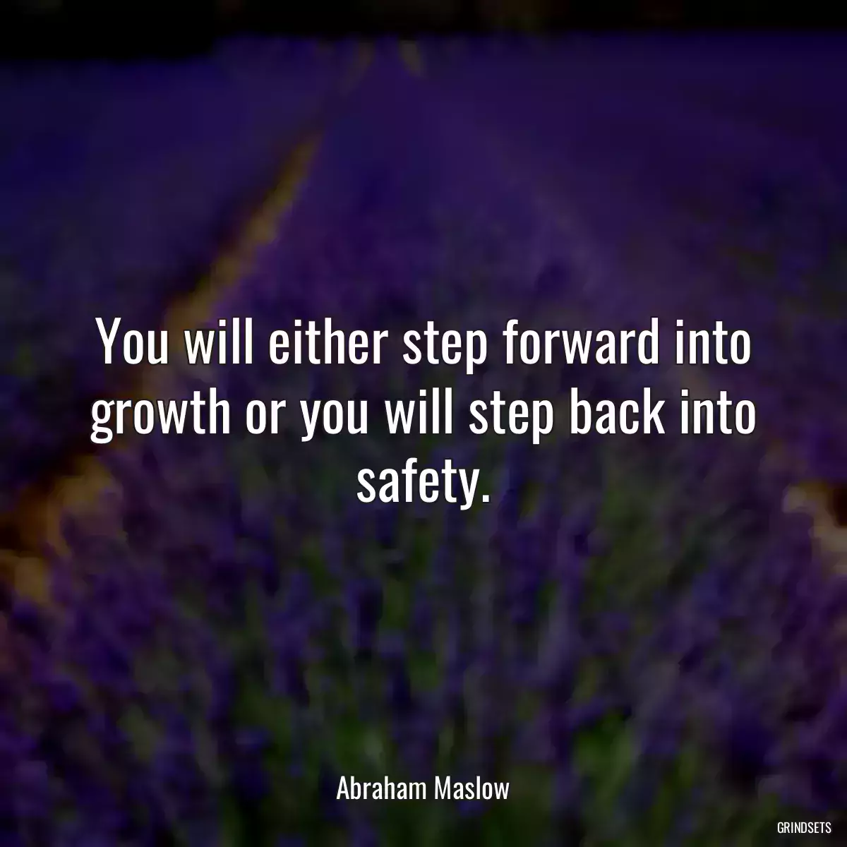 You will either step forward into growth or you will step back into safety.