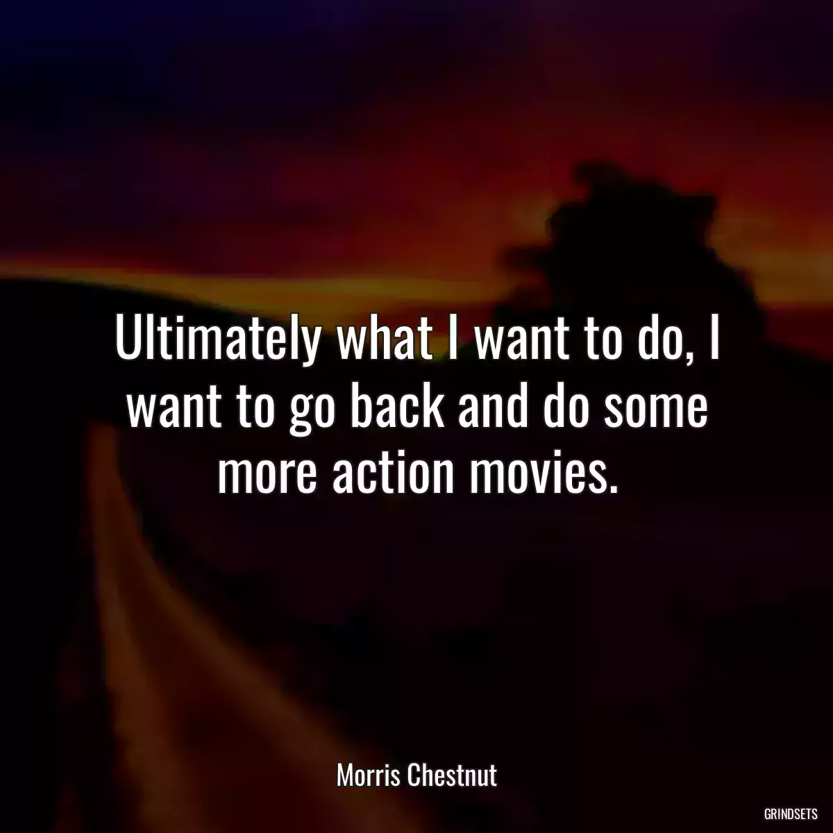 Ultimately what I want to do, I want to go back and do some more action movies.