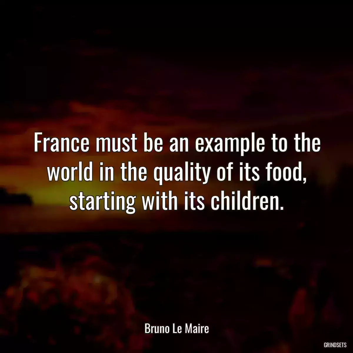 France must be an example to the world in the quality of its food, starting with its children.