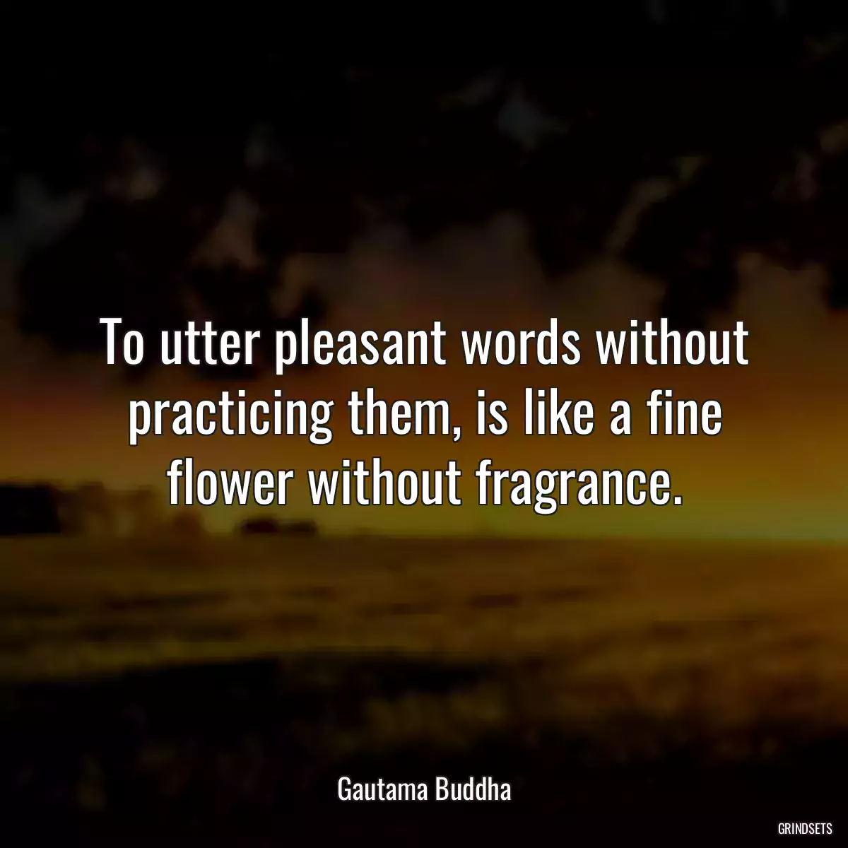 To utter pleasant words without practicing them, is like a fine flower without fragrance.