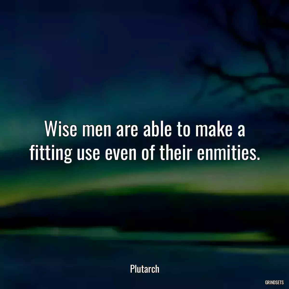 Wise men are able to make a fitting use even of their enmities.