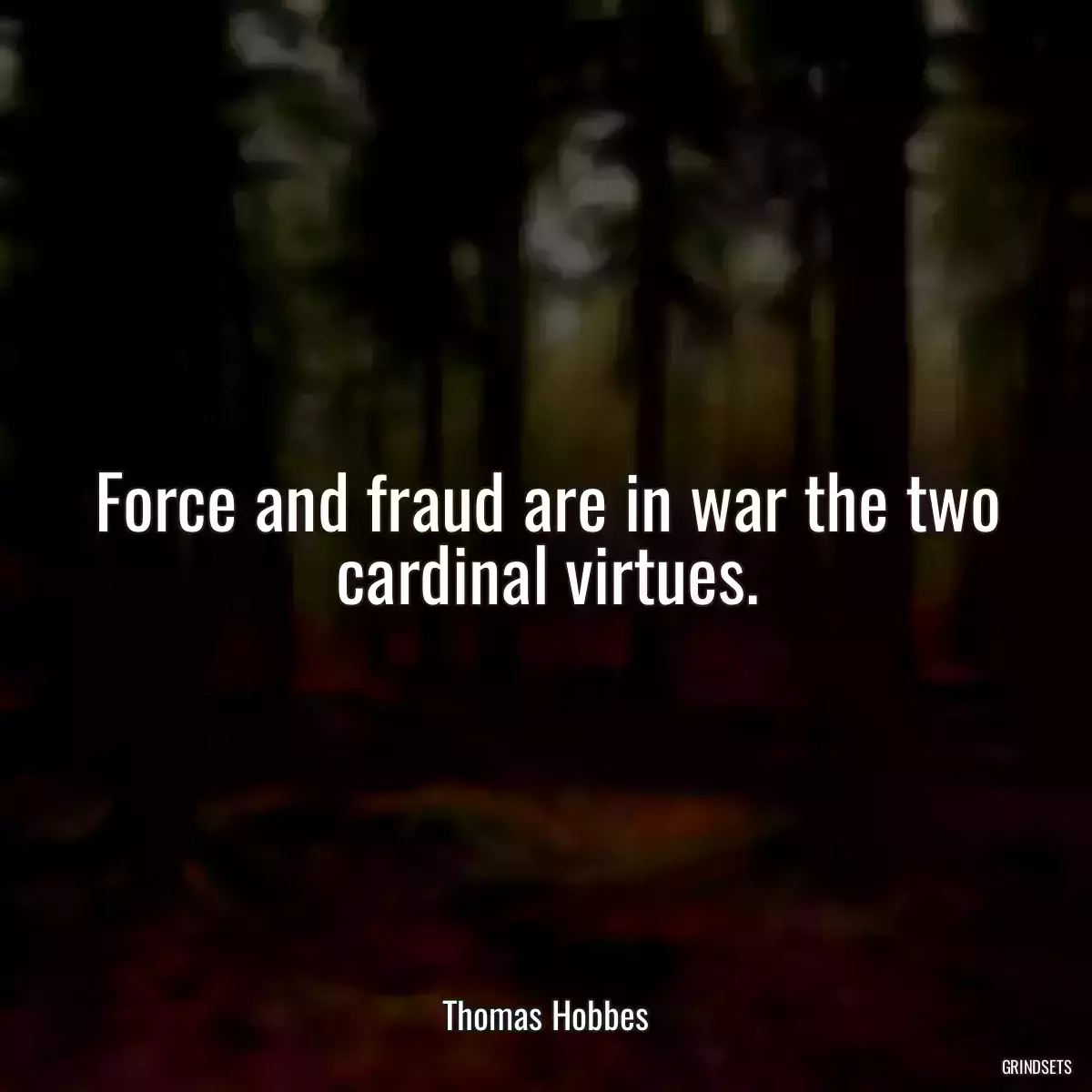 Force and fraud are in war the two cardinal virtues.