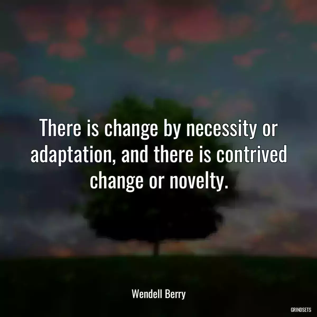 There is change by necessity or adaptation, and there is contrived change or novelty.