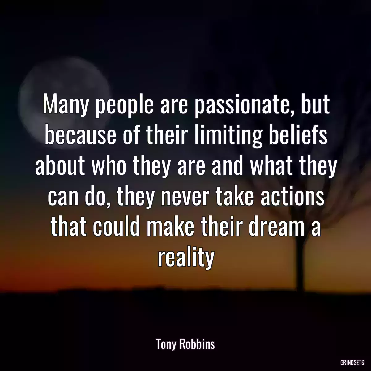 Many people are passionate, but because of their limiting beliefs about who they are and what they can do, they never take actions that could make their dream a reality