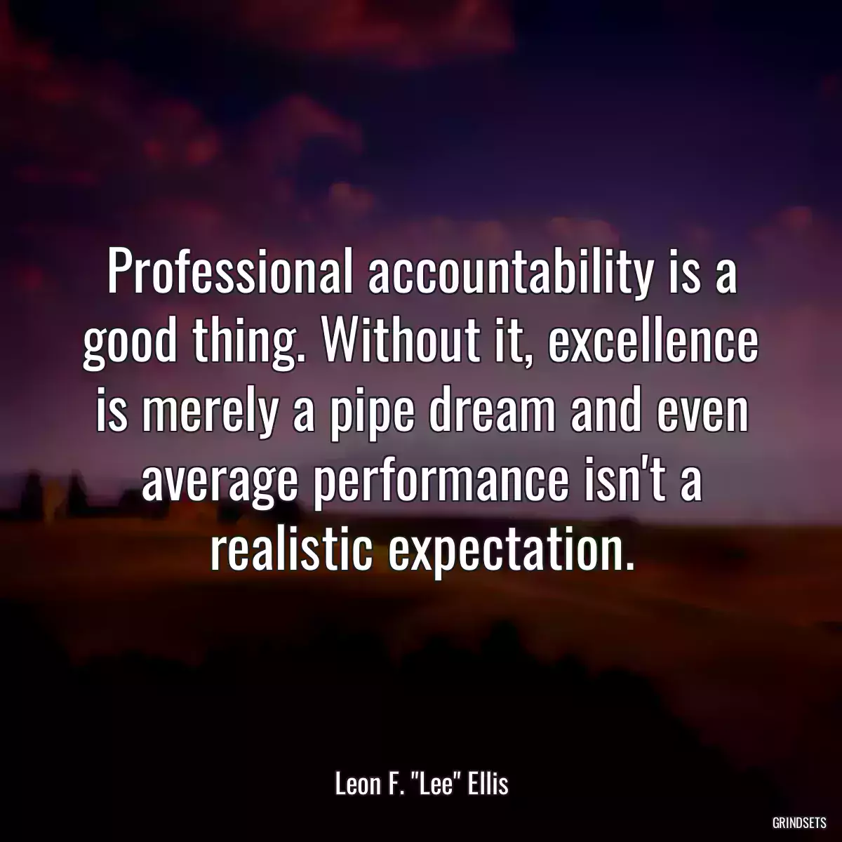 Professional accountability is a good thing. Without it, excellence is merely a pipe dream and even average performance isn\'t a realistic expectation.