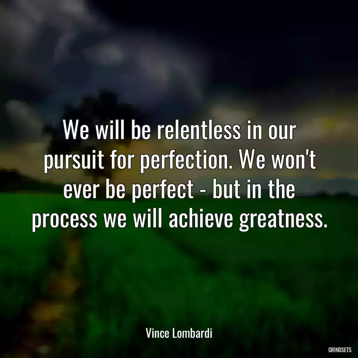 We will be relentless in our pursuit for perfection. We won\'t ever be perfect - but in the process we will achieve greatness.